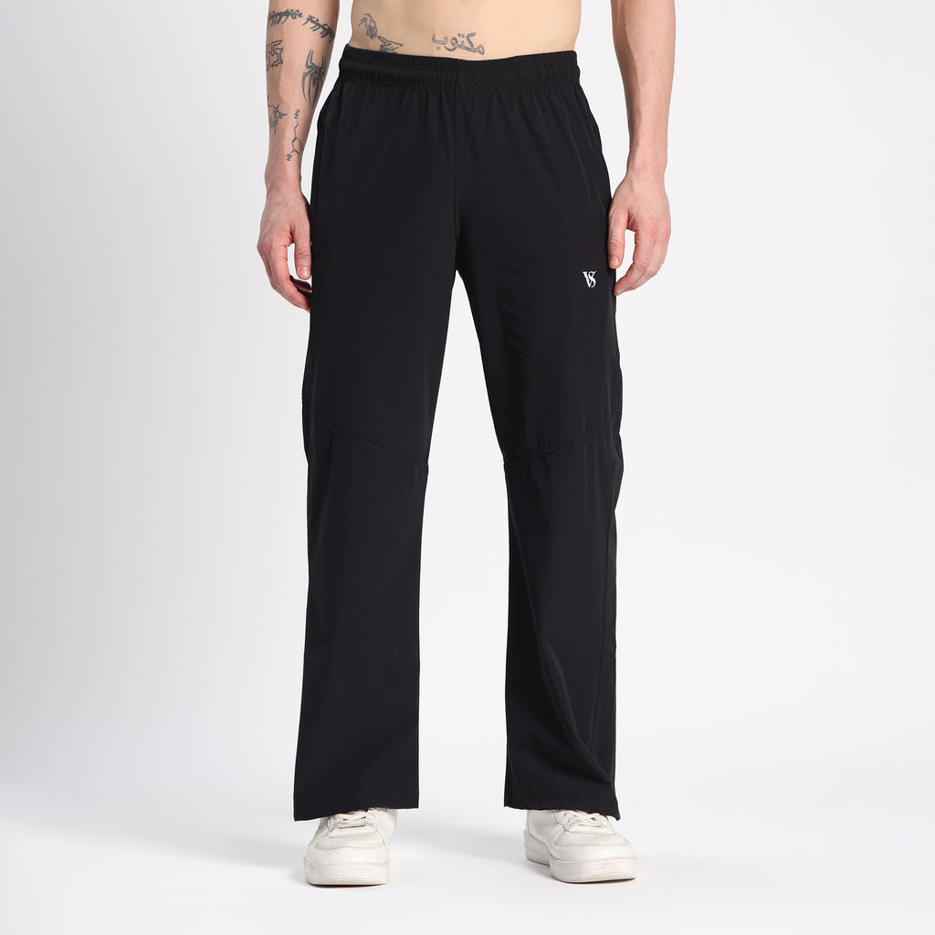 Valesto Textured Tech-Crush Paneled Pant - Jet Black