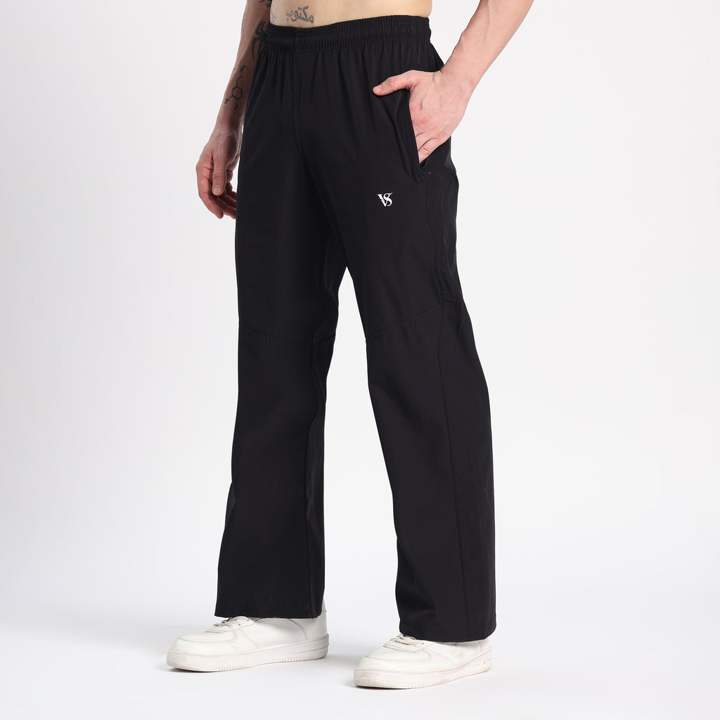 Valesto Textured Tech-Crush Paneled Pant - Jet Black