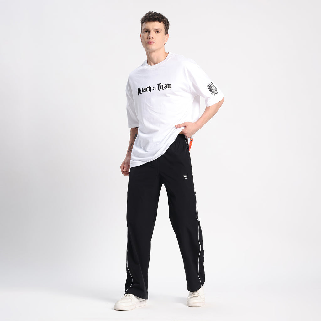 Valesto Structured Fit Retro Track Pant - Jet Black