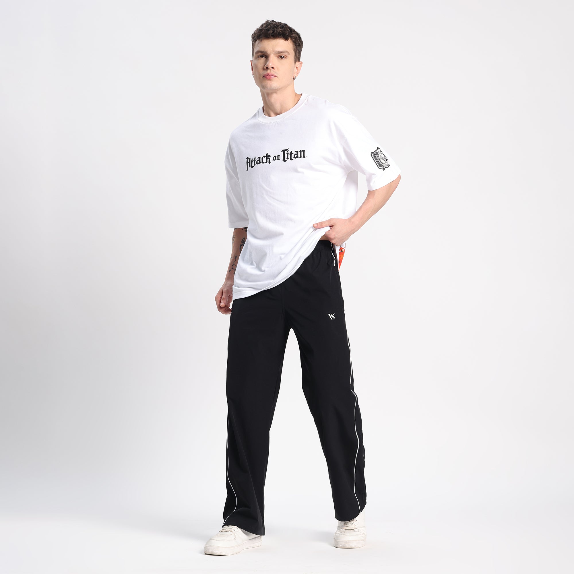 Valesto Structured Fit Retro Track Pant - Jet Black