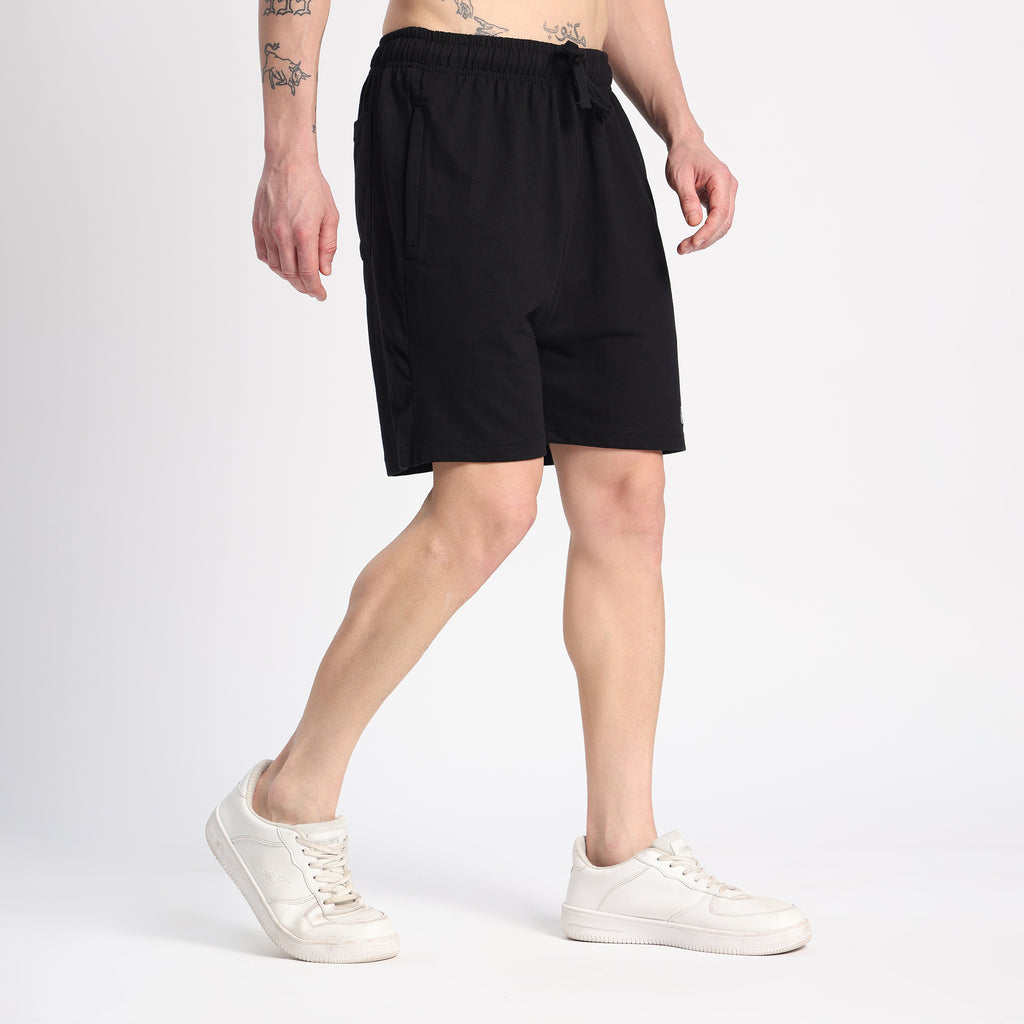 Valesto Premium Lounge Cotton Shorts - [Black]
