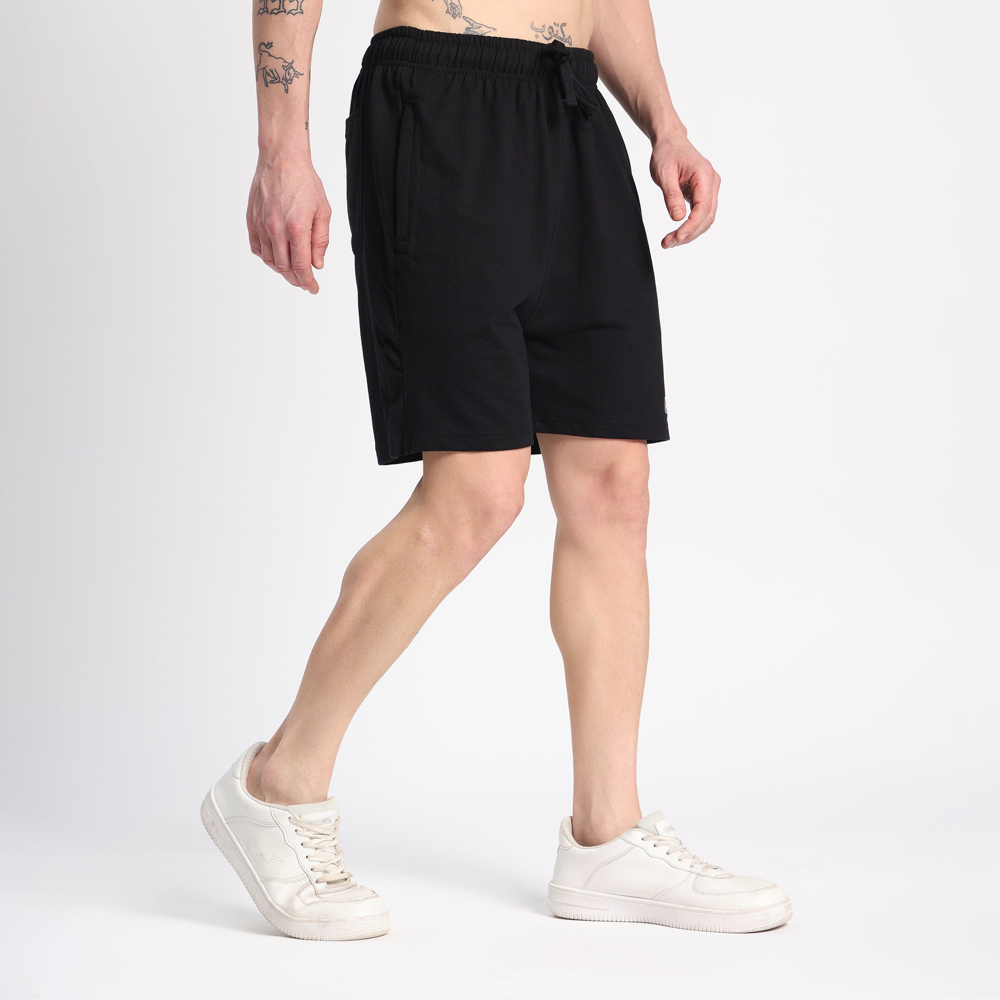 Valesto Premium Lounge Cotton Shorts - [Black]