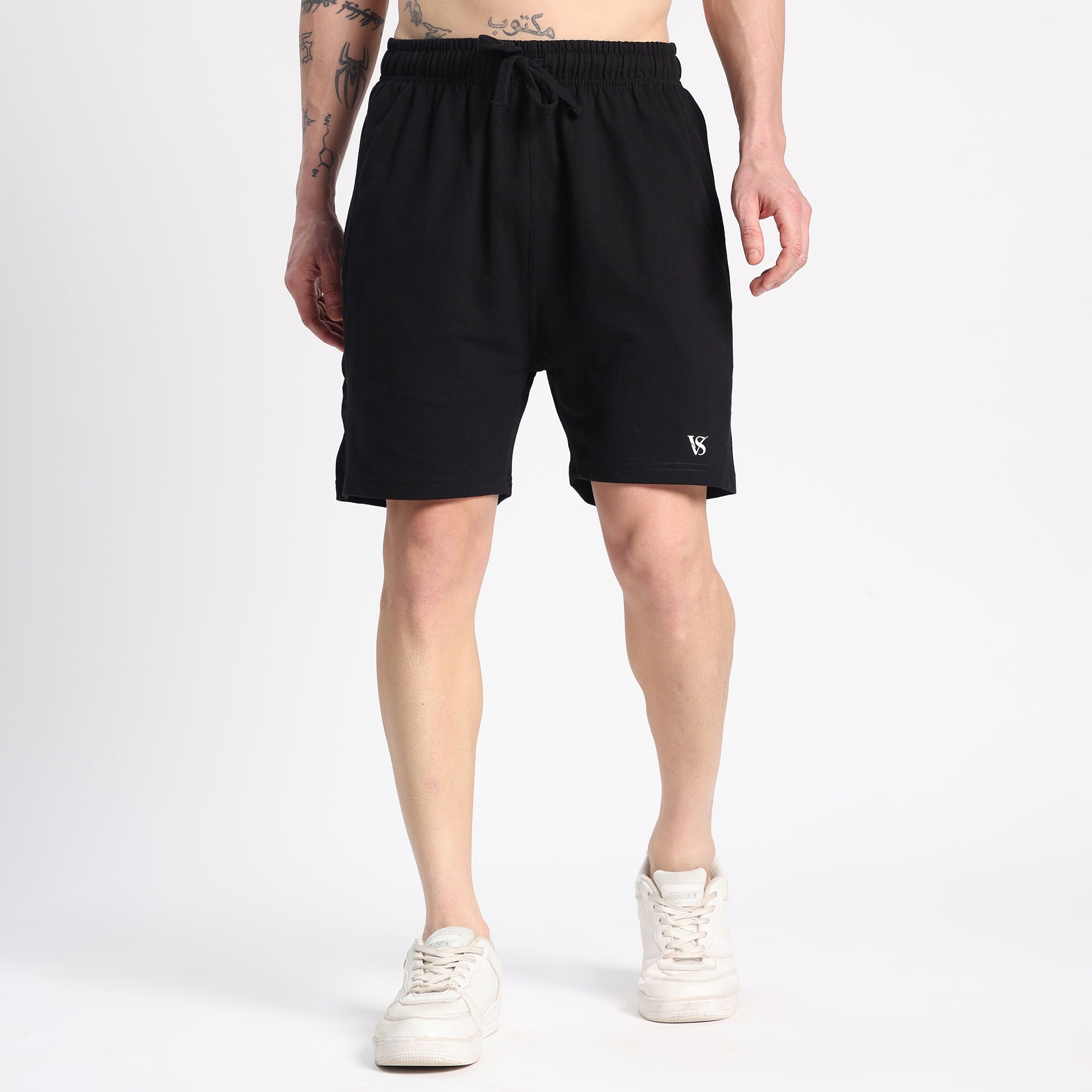 Valesto Premium Lounge Cotton Shorts - [Black]