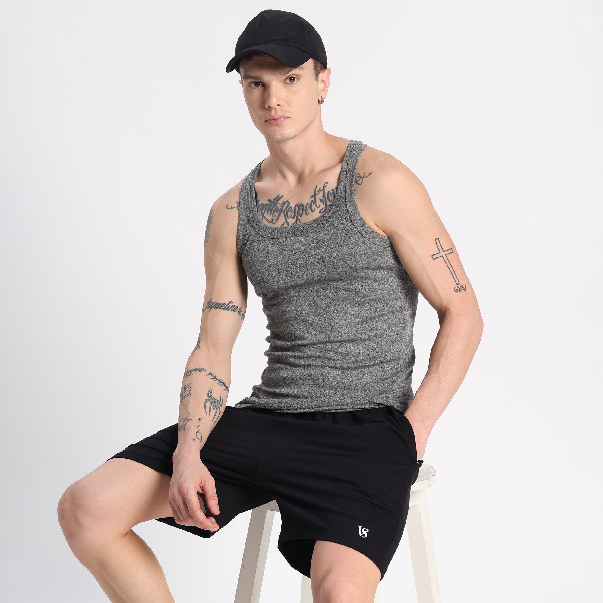 Valesto Premium Lounge Cotton Shorts - [Black]