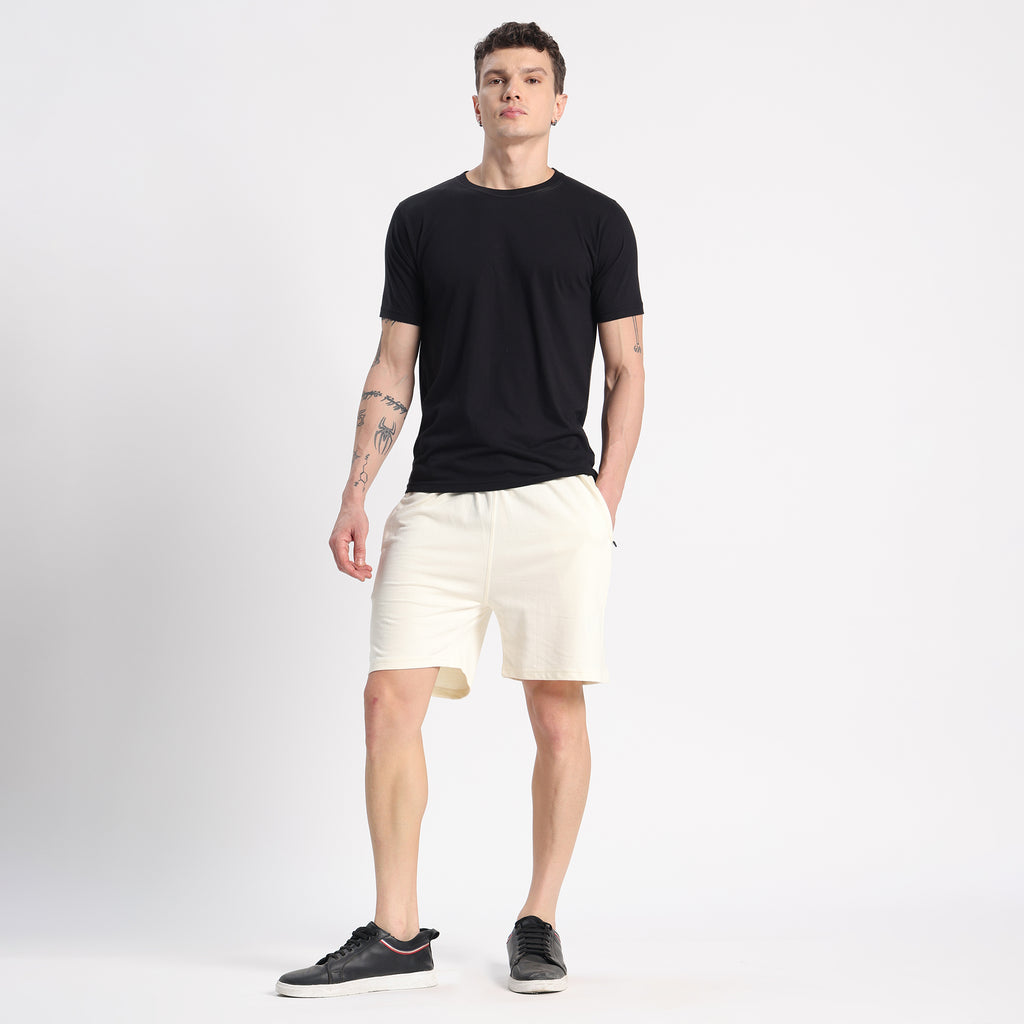 Valesto Premium Lounge Cotton Shorts - [Off-white]