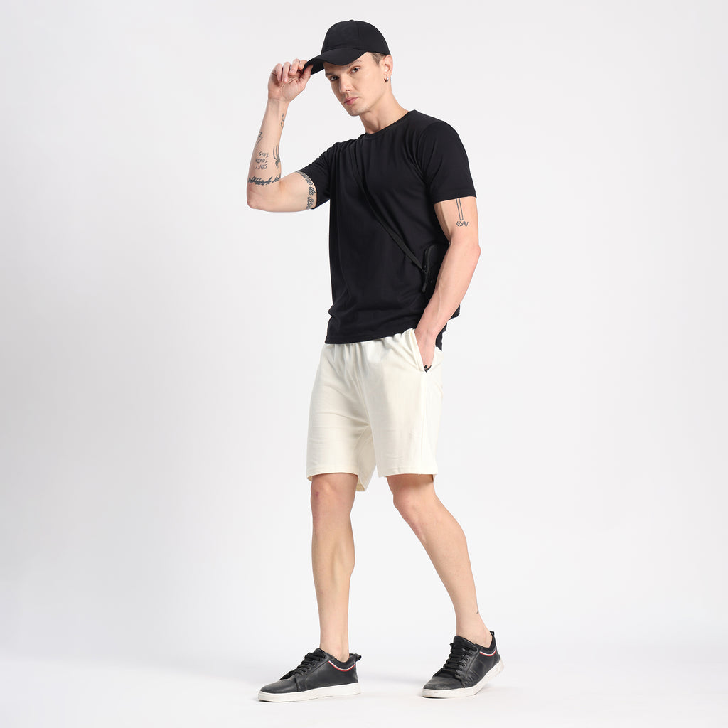 Valesto Premium Lounge Cotton Shorts - [Off-white]