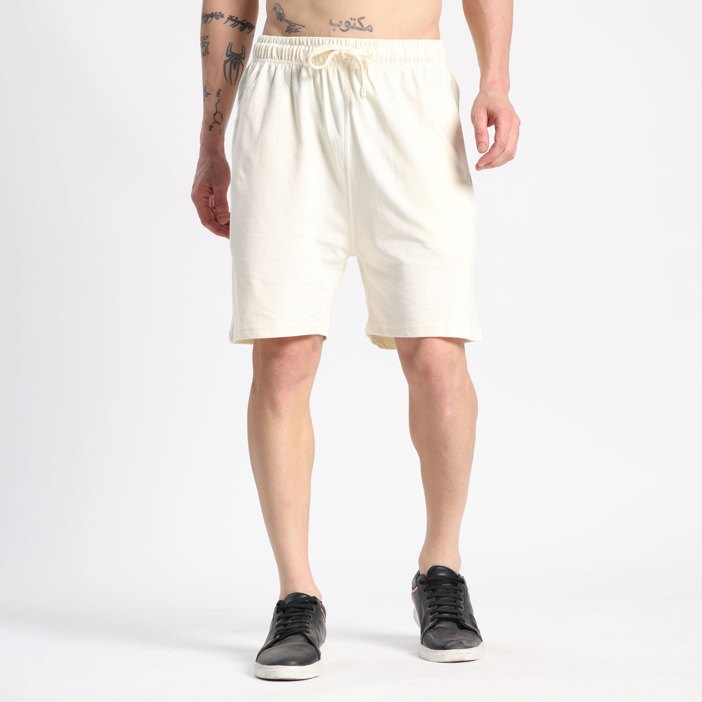 Valesto Premium Lounge Cotton Shorts - [Off-white]