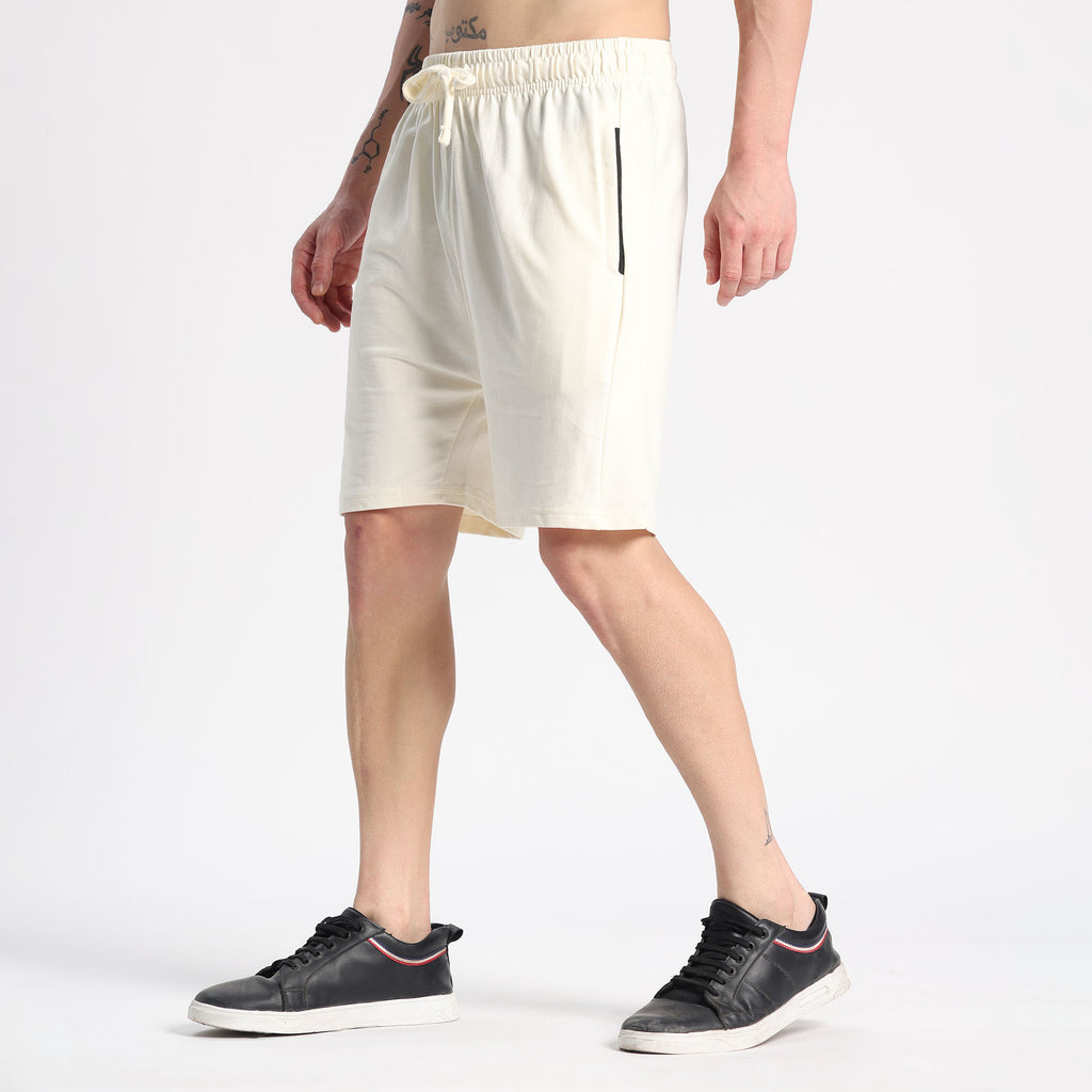 Valesto Premium Lounge Cotton Shorts - [Off-white]