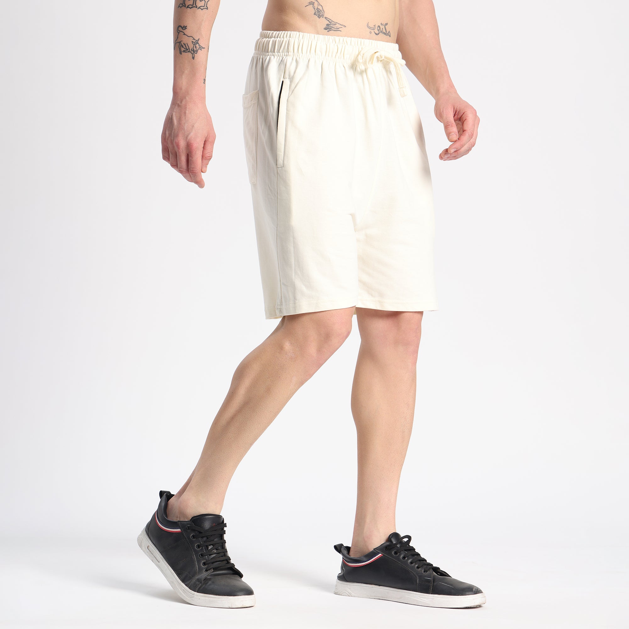Valesto Premium Lounge Cotton Shorts - [Off-white]