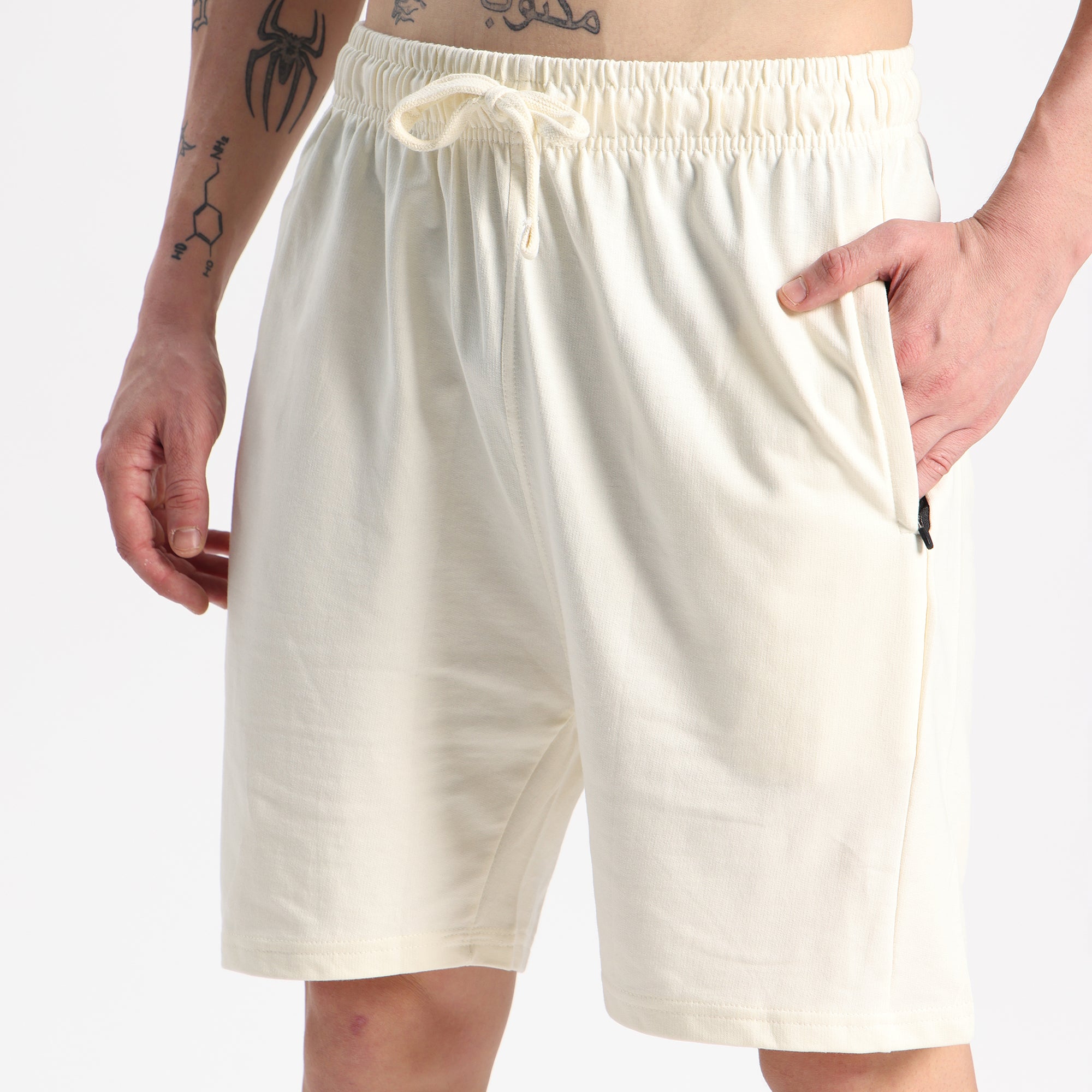Valesto Premium Lounge Cotton Shorts - [Off-white]