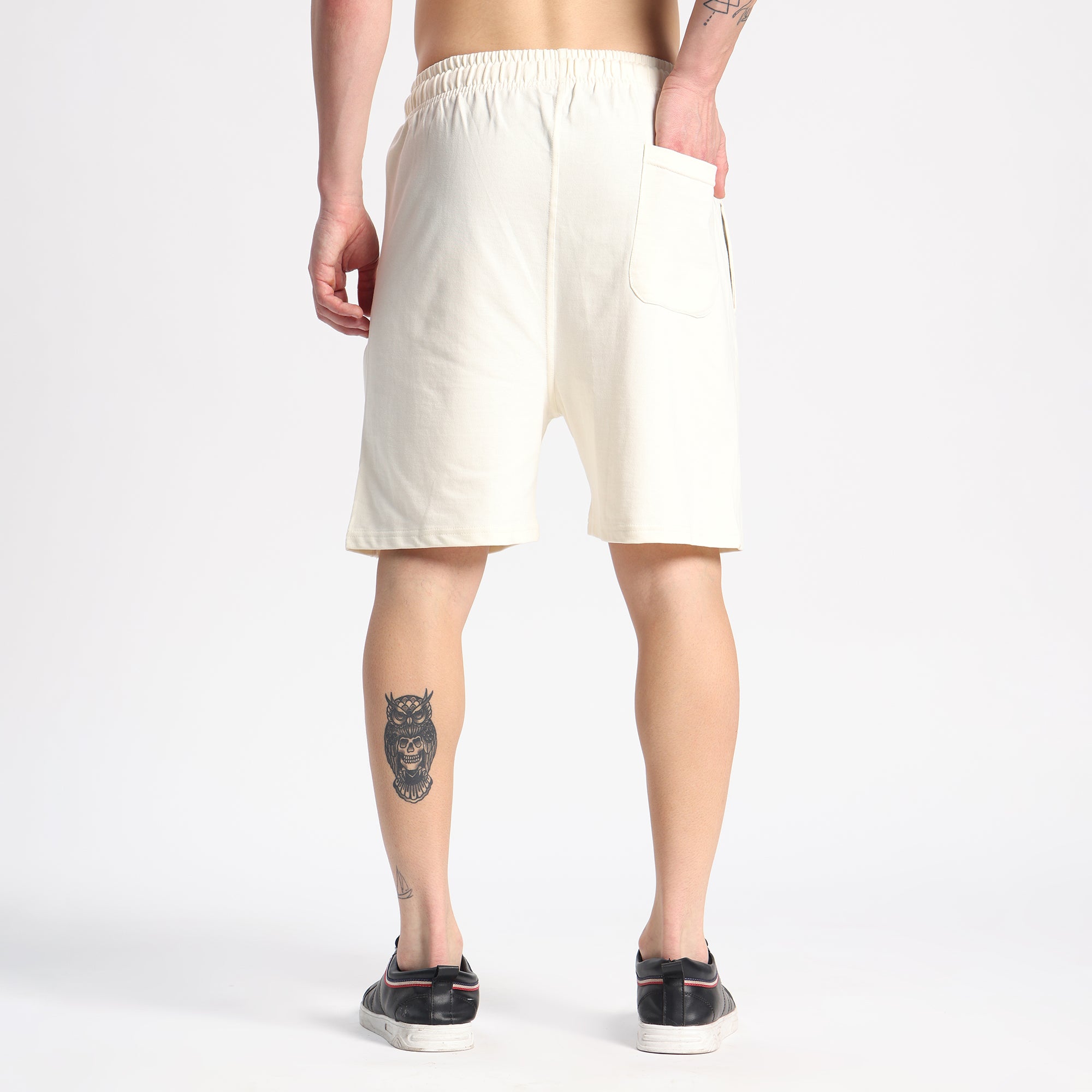 Valesto Premium Lounge Cotton Shorts - [Off-white]
