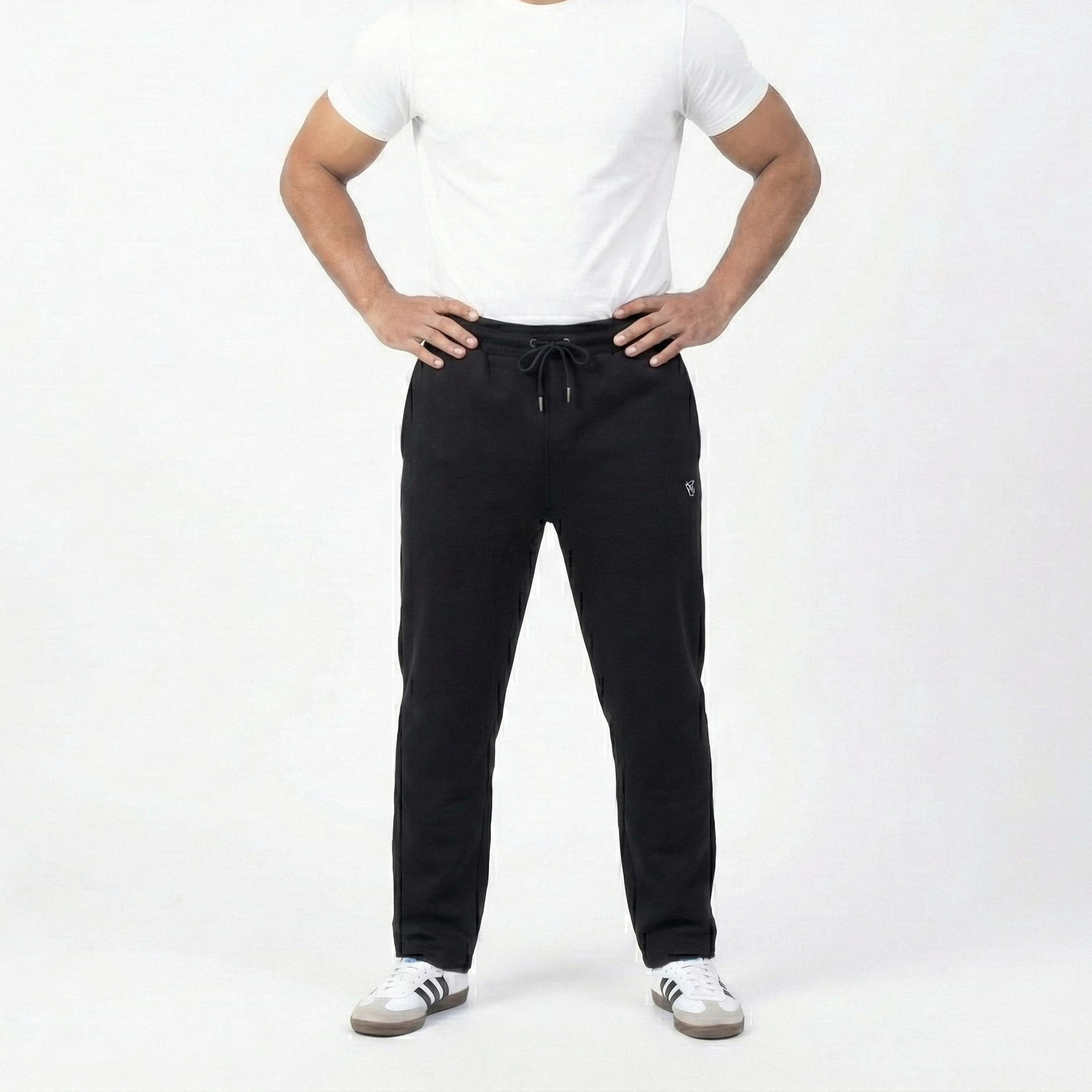 The Essential 320: Heavyweight Cotton Fleece Trouser - Jet Black