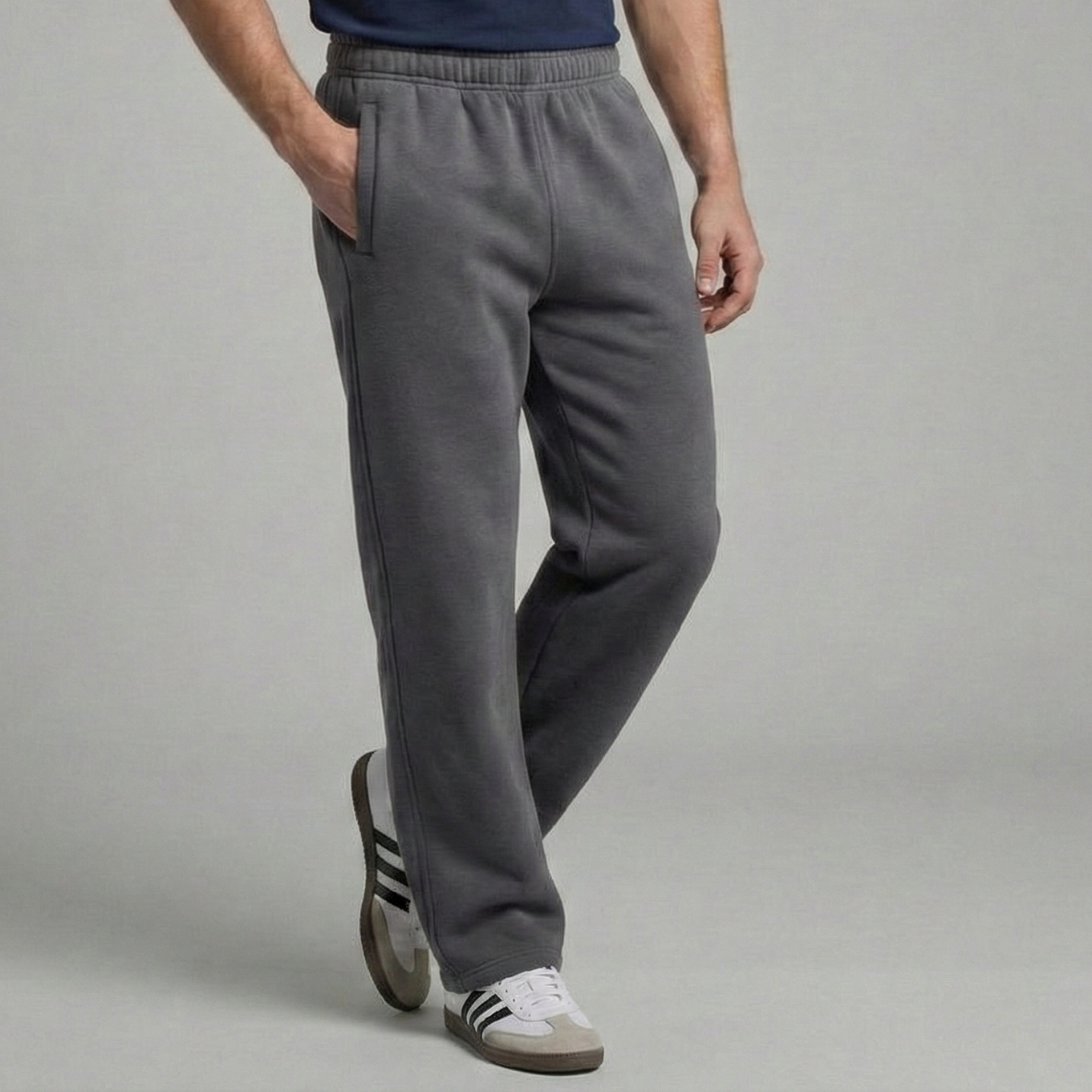 The 'Winter Essential' Heavy Fleece Trouser| Straight Fit - [Charcoal Grey]