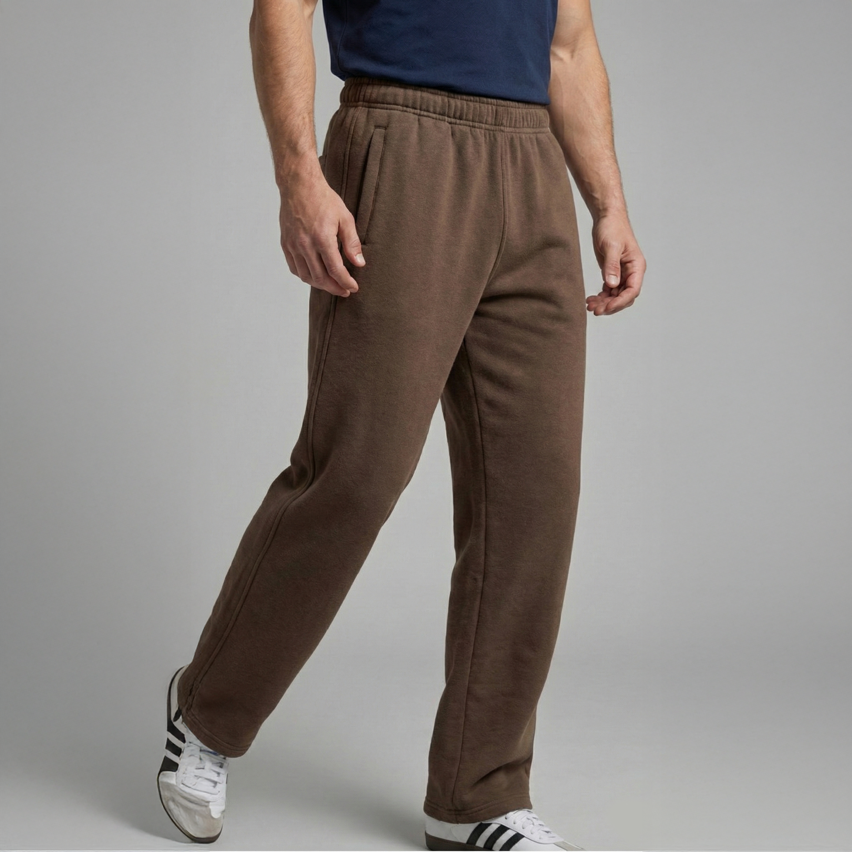 The 'Winter Essential' Heavy Fleece Trouser| Straight Fit - [Mocha Coffee]