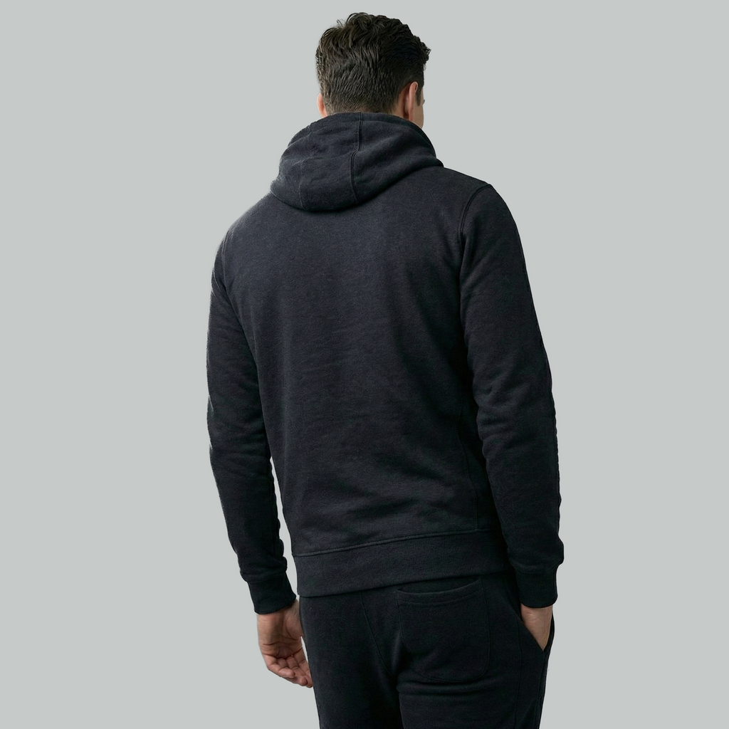 Valesto Heavyweight Structured Fleece Hoodie - [Jet Black]