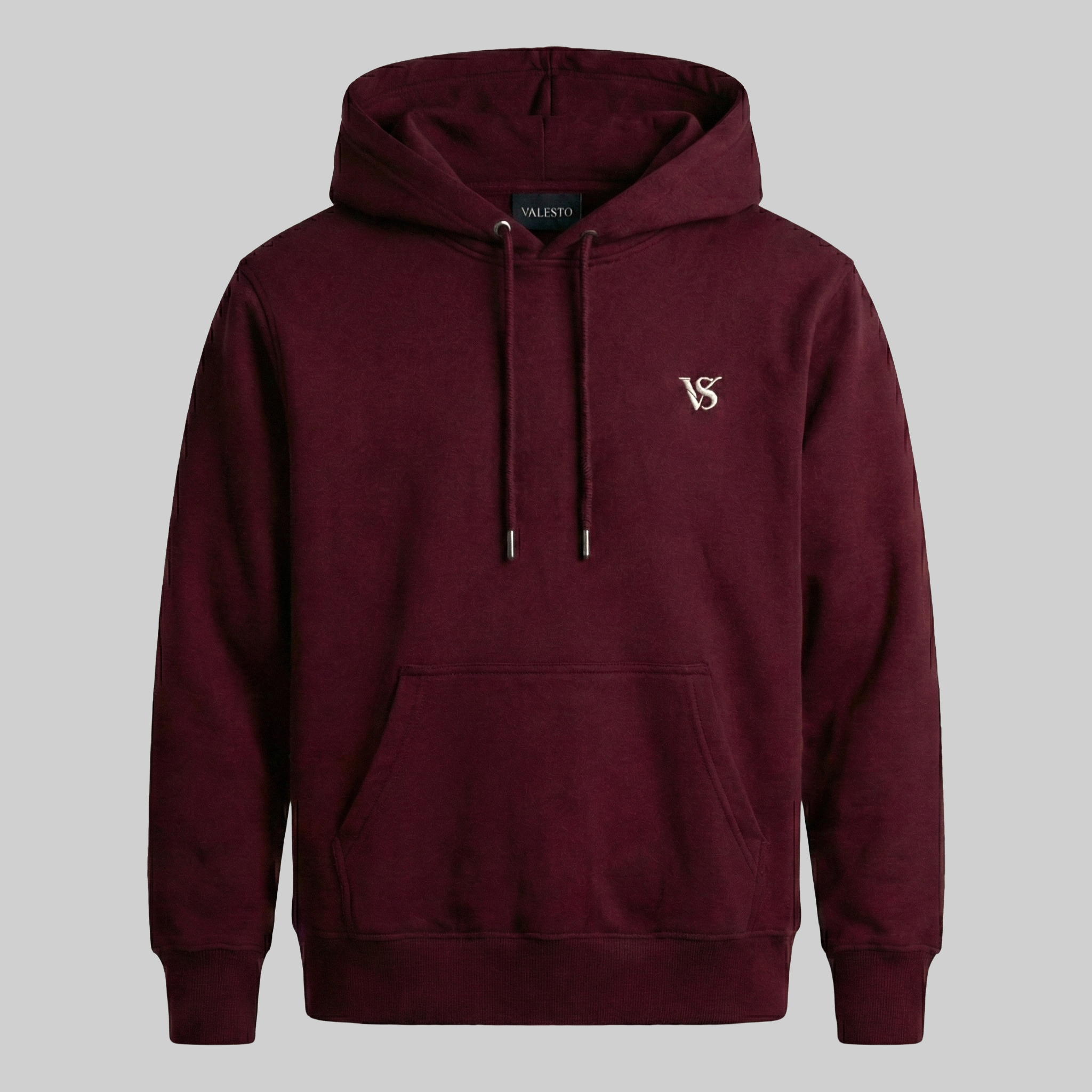 Valesto Heavyweight Structured Fleece Hoodie - [Royal maroon]