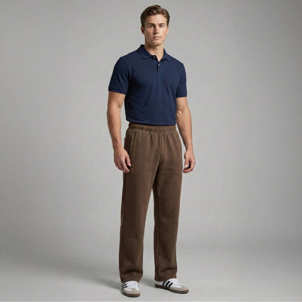 The 'Winter Essential' Heavy Fleece Trouser| Straight Fit - [Mocha Coffee]