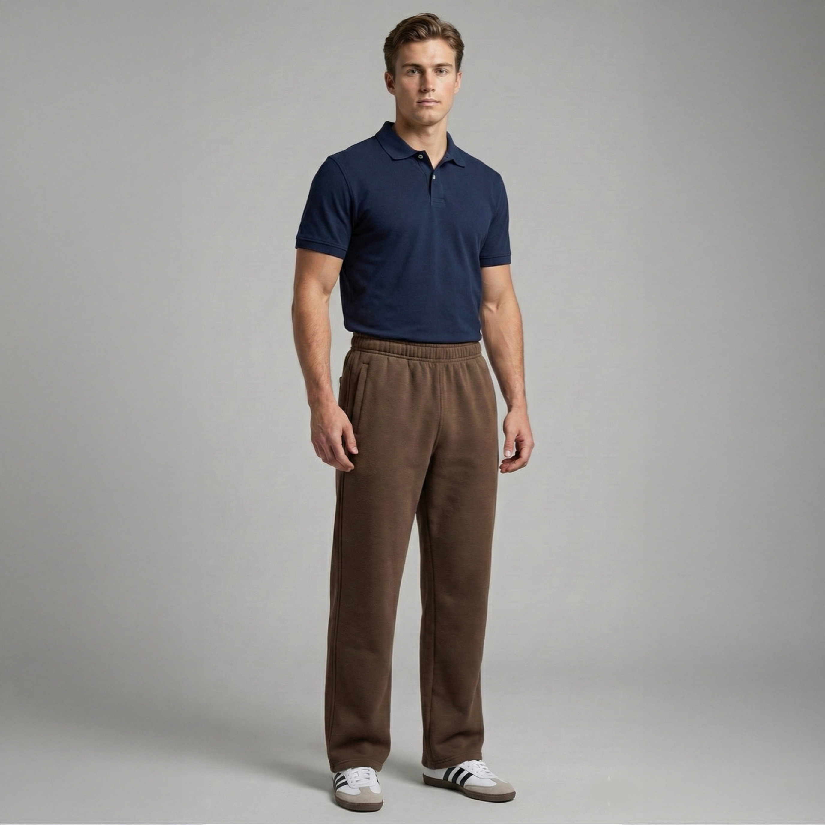 The 'Winter Essential' Heavy Fleece Trouser| Straight Fit - [Mocha Coffee]