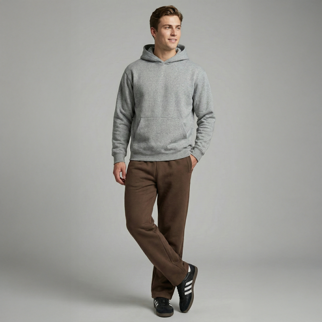 The 'Winter Essential' Heavy Fleece Trouser| Straight Fit - [Mocha Coffee]