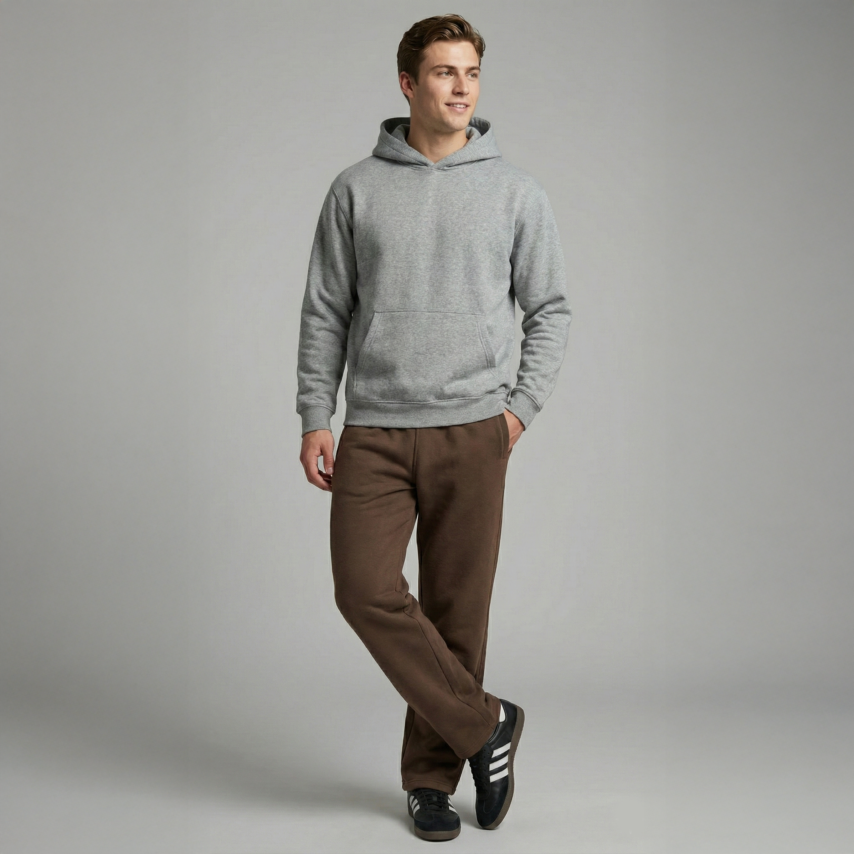 The 'Winter Essential' Heavy Fleece Trouser| Straight Fit - [Mocha Coffee]