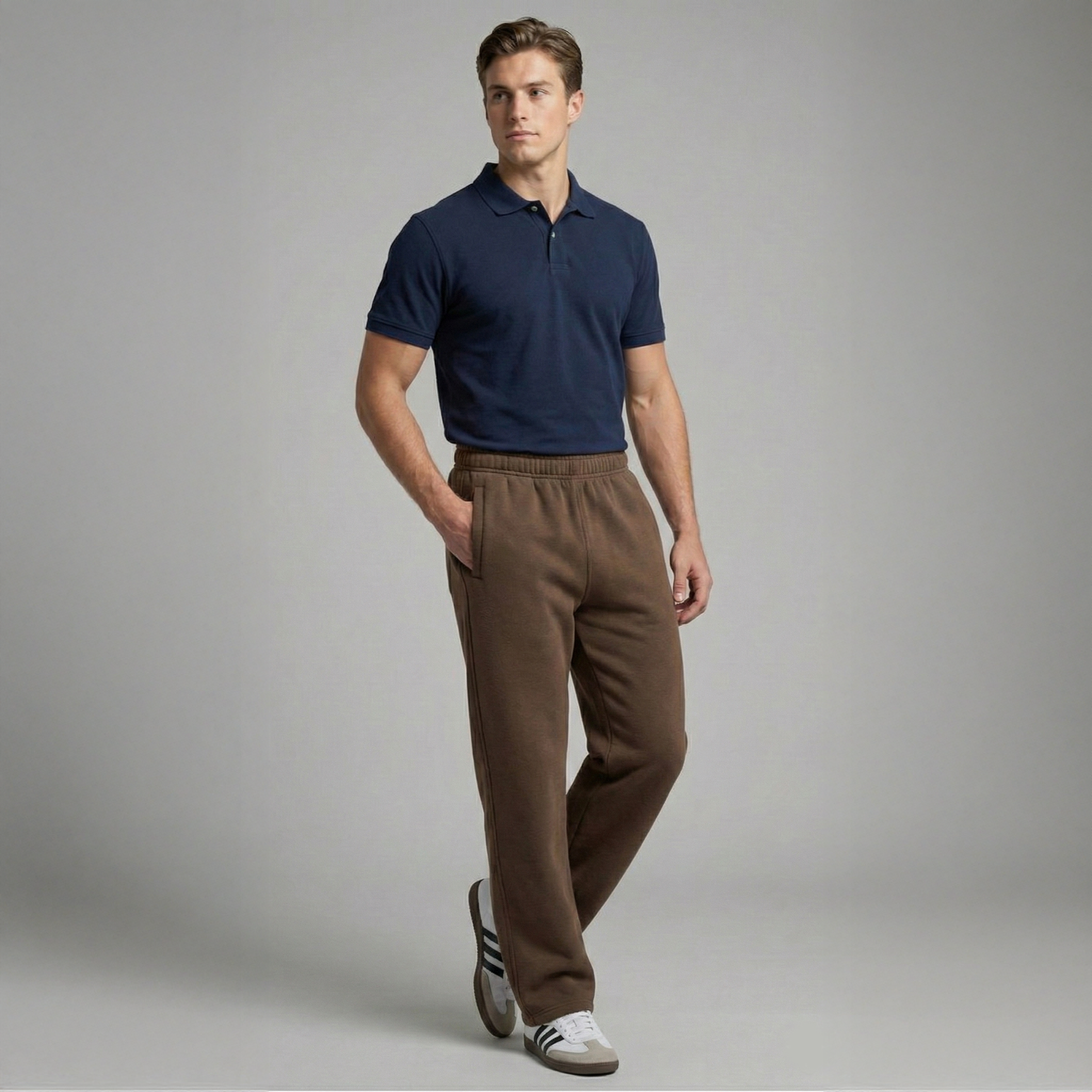 The 'Winter Essential' Heavy Fleece Trouser| Straight Fit - [Mocha Coffee]
