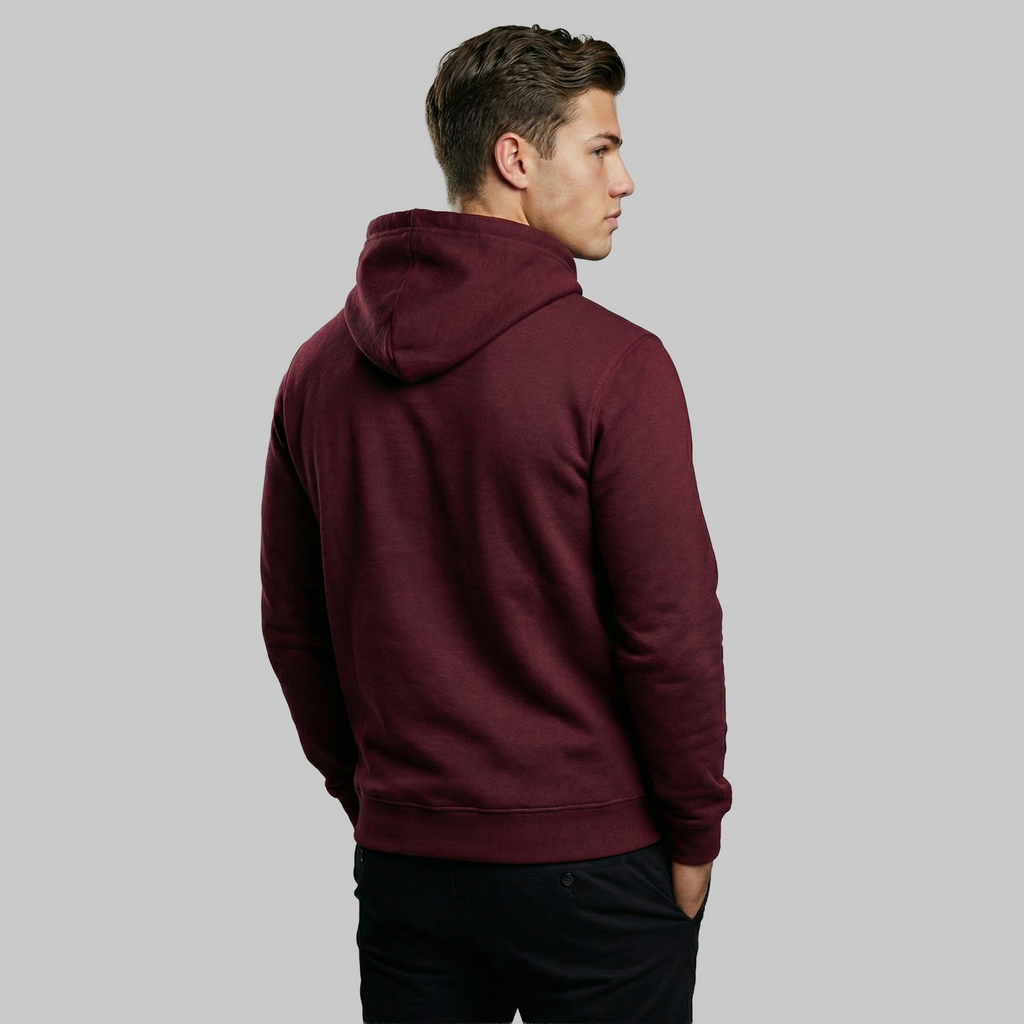 Valesto Heavyweight Structured Fleece Hoodie - [Royal maroon]