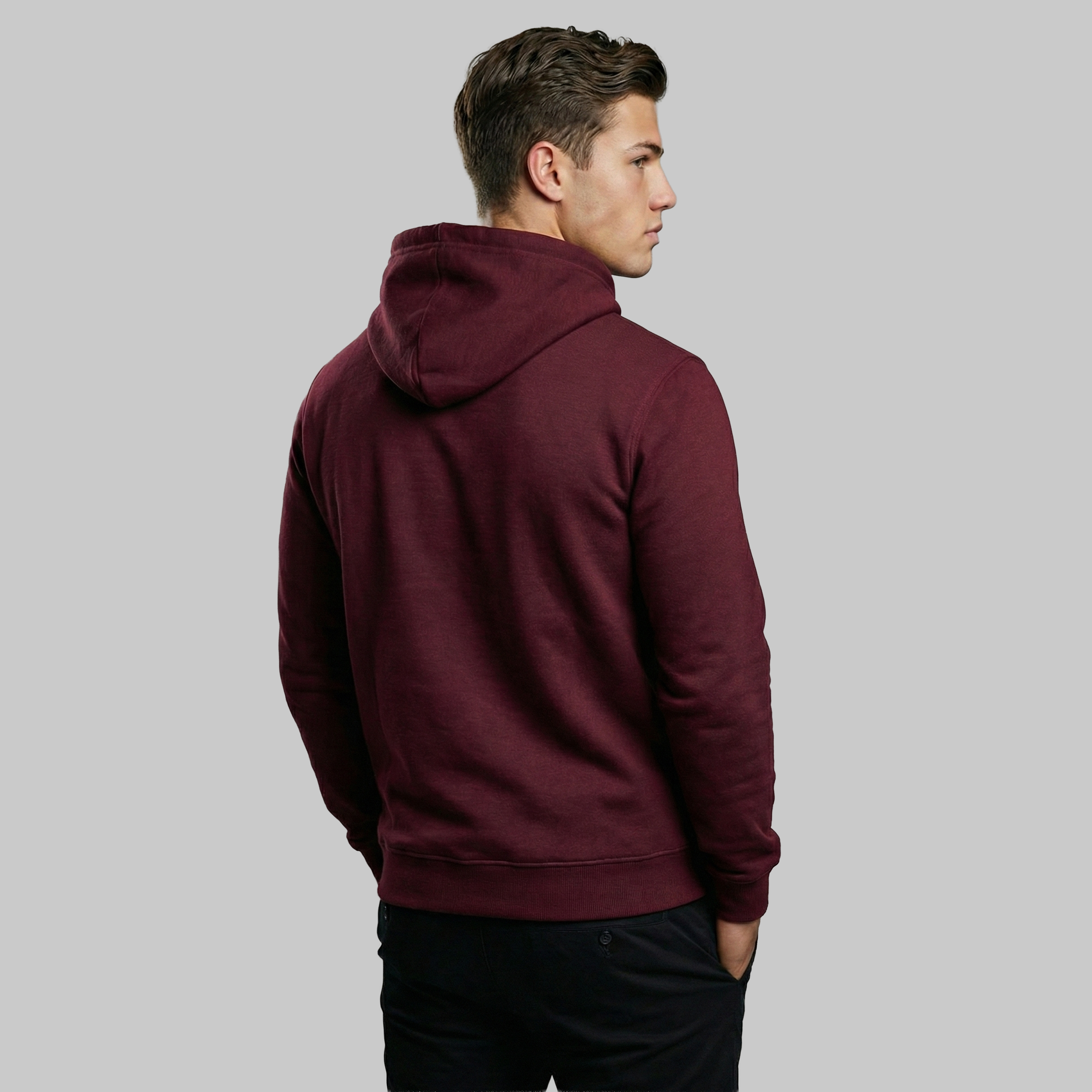 Valesto Heavyweight Structured Fleece Hoodie - [Royal maroon]