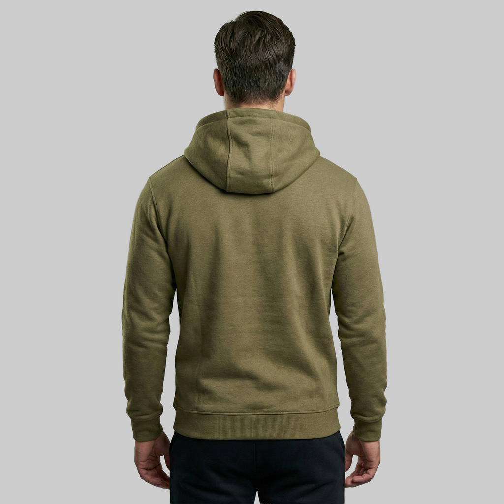 Valesto Heavyweight Structured Fleece Hoodie - [Olive Green]