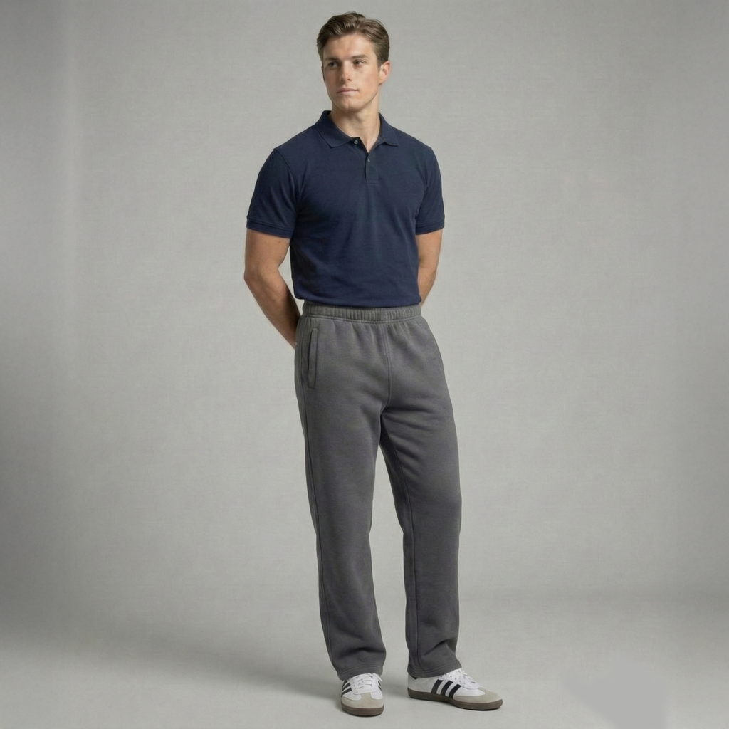 The 'Winter Essential' Heavy Fleece Trouser| Straight Fit - [Charcoal Grey]