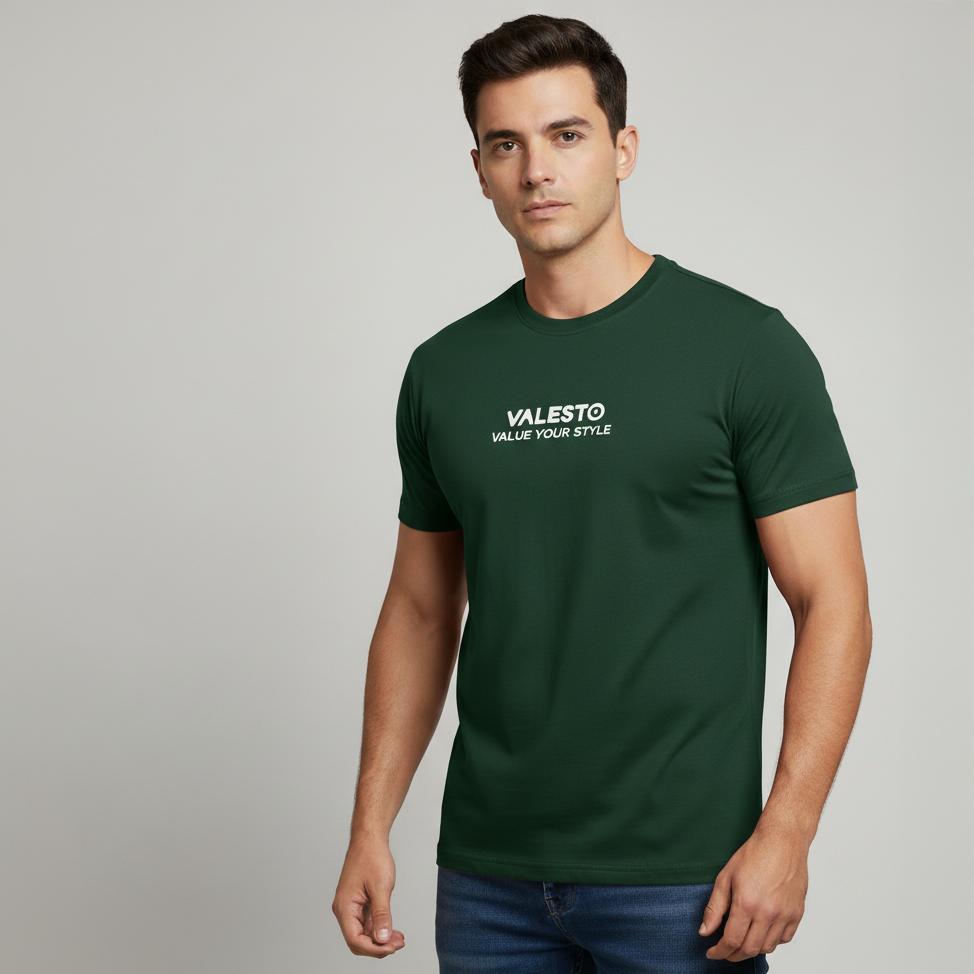 Valesto T-shirt |Round neck |Green