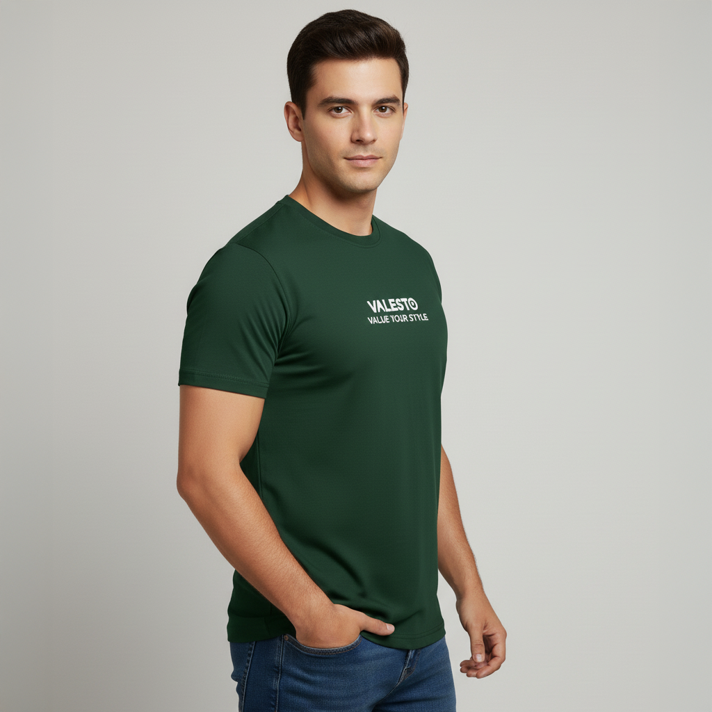 Valesto T-shirt |Round neck |Green