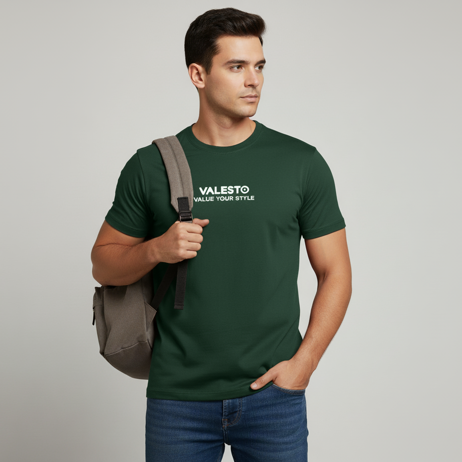 Valesto T-shirt |Round neck |Green