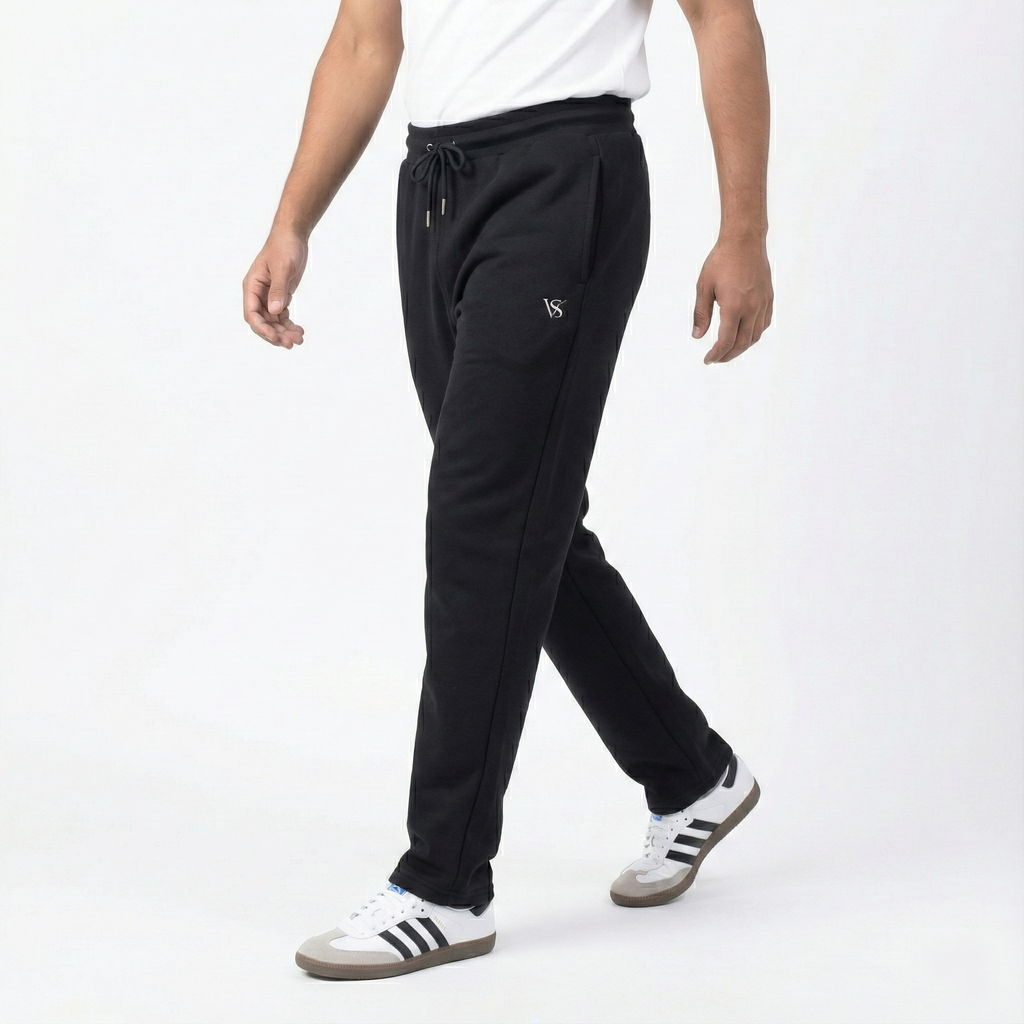 The Essential 320: Heavyweight Cotton Fleece Trouser - Jet Black