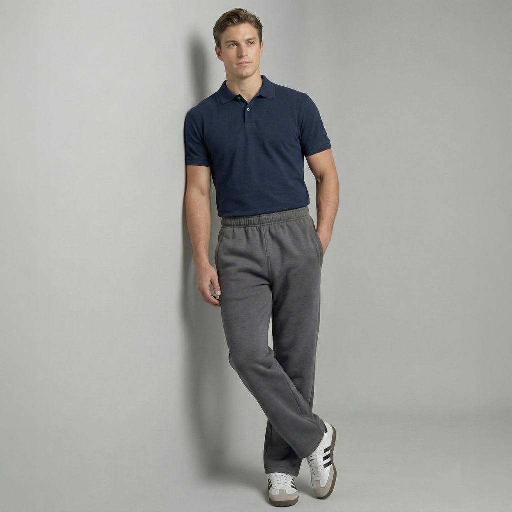 The 'Winter Essential' Heavy Fleece Trouser| Straight Fit - [Charcoal Grey]