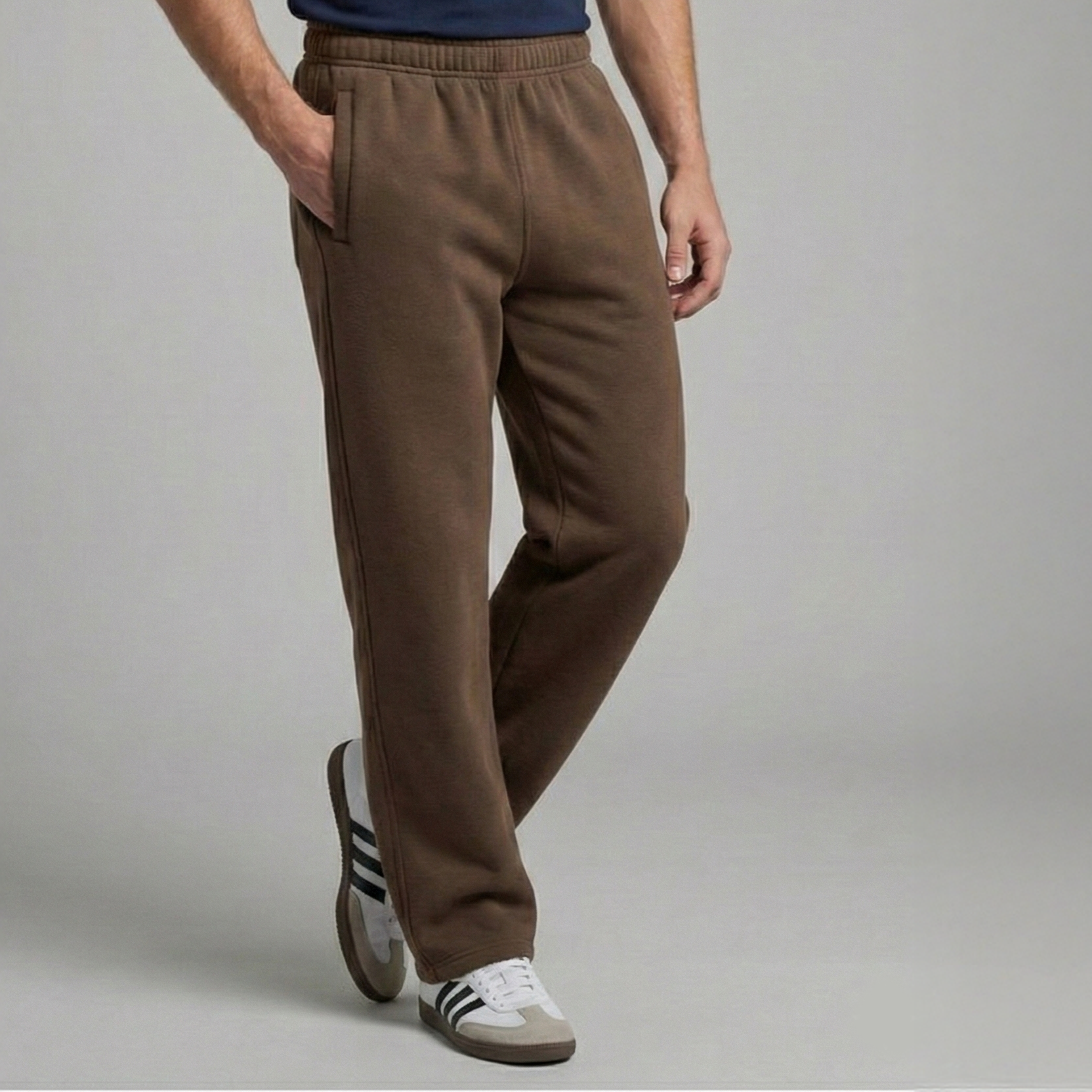 The 'Winter Essential' Heavy Fleece Trouser| Straight Fit - [Mocha Coffee]