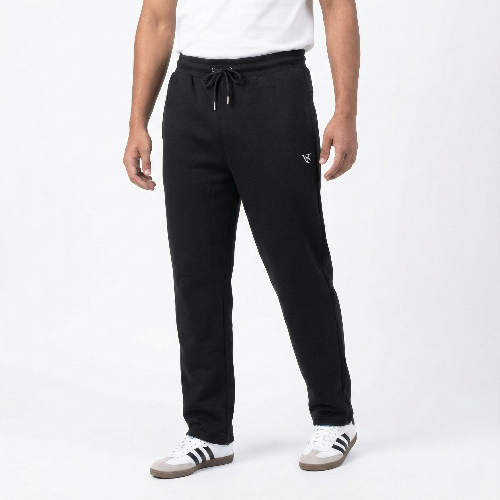 The Essential 320: Heavyweight Cotton Fleece Trouser - Jet Black